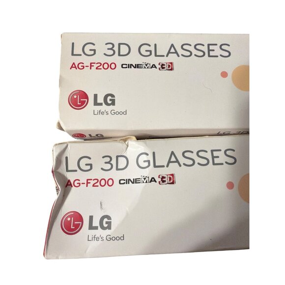 2 Boxes LG 3D Glasses AG-F200 Cinema 3D 2-Pack Orange White New Open Box - Picture 3 of 4